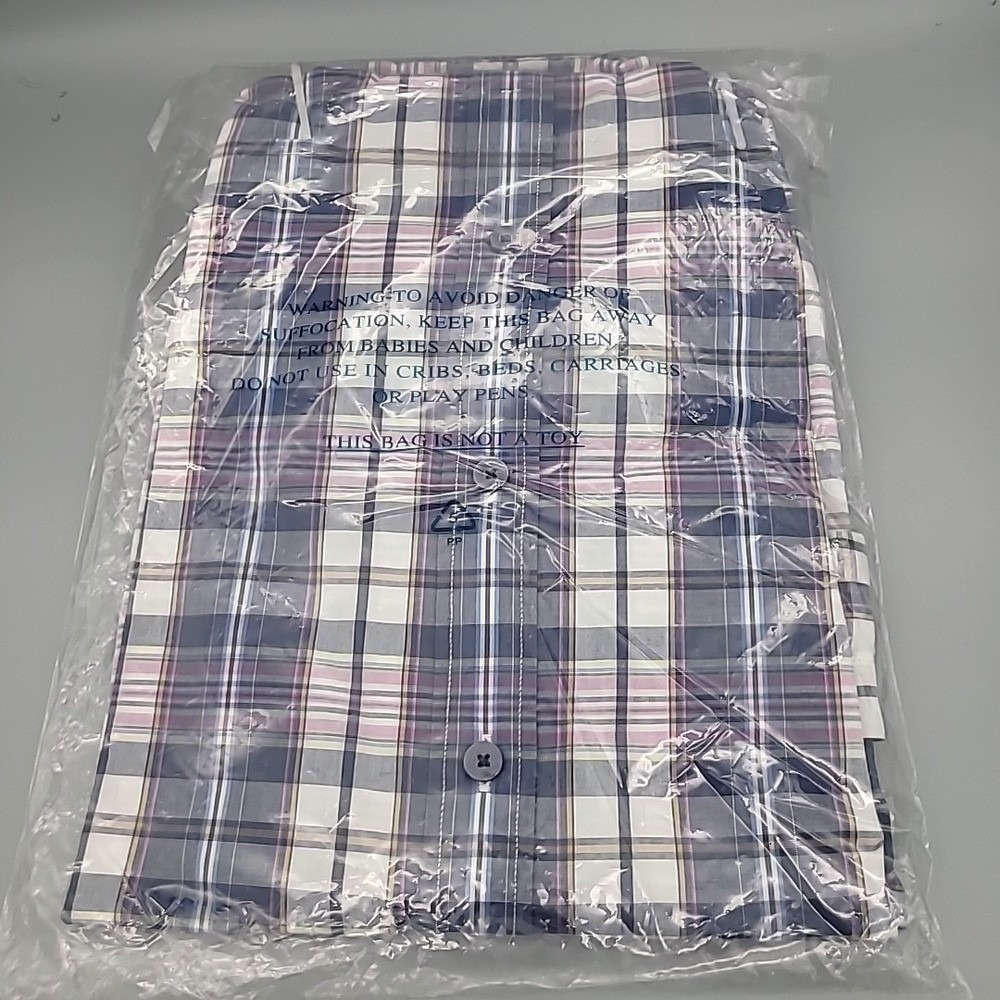 UNTUCKit Billecart Mens 2XL Tall Reg Fit Long Sleeve‎ Shirt NEW Blue Pink Plaid - Picture 4 of 5